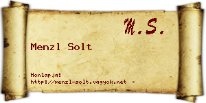 Menzl Solt névjegykártya